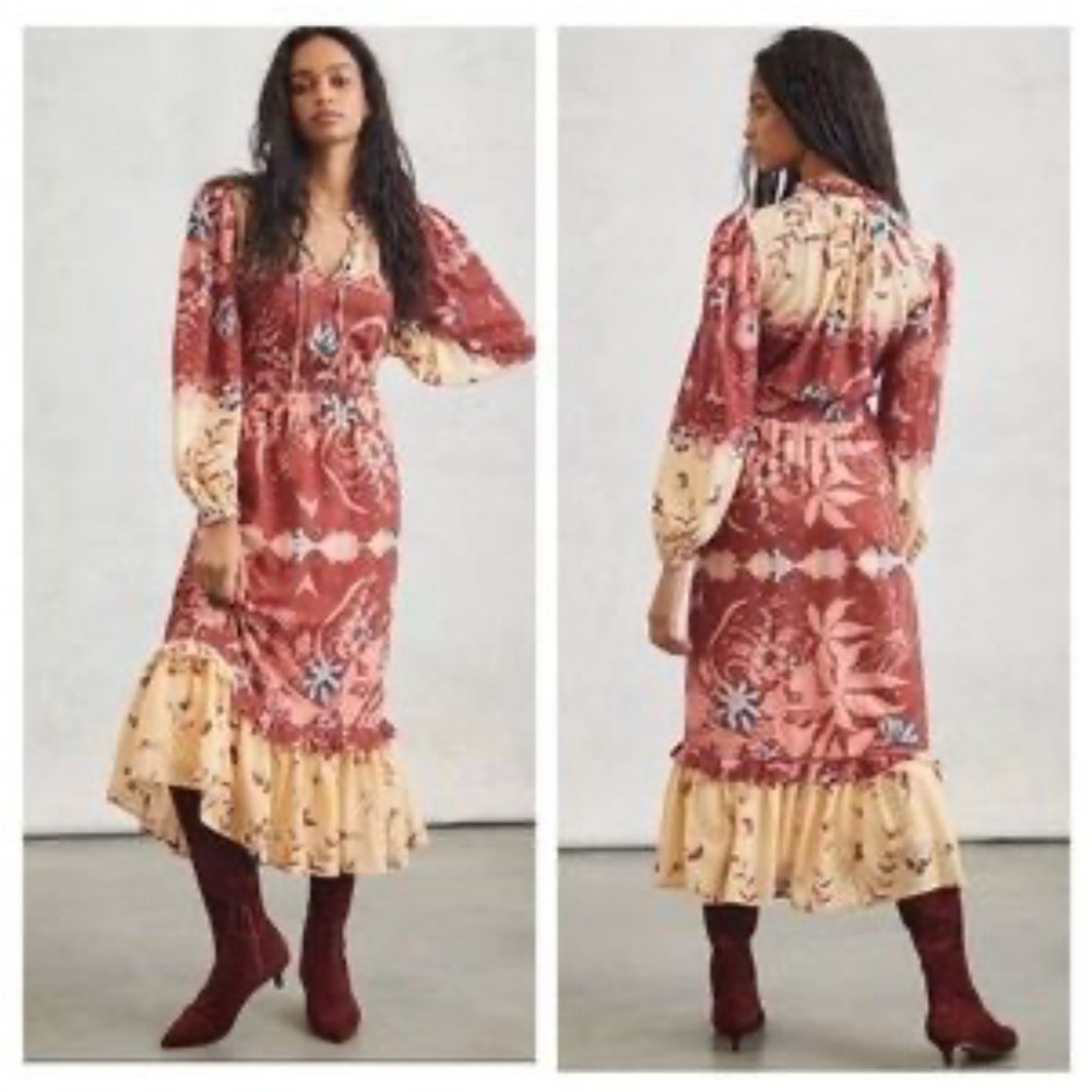 ❌SOLD❌Anthropologie Ophelia Midi Dress - medium